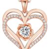 Collier CDE Coeur Argent Sterling 925 Rose Or pour Femme Saint Valentin Fête des Mères et Noël Bijoux à Offrir