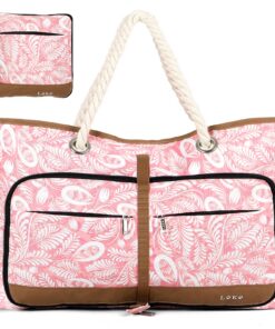 XXL Grand Sac de Plage Femme Imperméable 35 Litres - Cabas Pliage Idéal pour la Plage et les Voyages - Branche de Saule