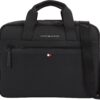 Tommy Hilfiger Sac à Dos Ordinateur Homme 14 Pouces PU Noir, Sac pour Ordinateur Portable avec Compartiment Amorti, Sac