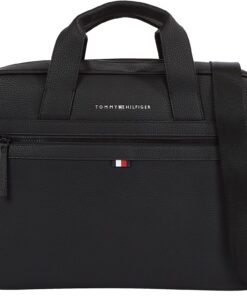 Tommy Hilfiger Sac à Dos Ordinateur Homme 14 Pouces PU Noir, Sac pour Ordinateur Portable avec Compartiment Amorti, Sac