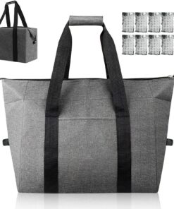 Sac Isotherme Pliable, 20l Trendy Grande Capacité Sac Repas Portable Sac-Glacière Plage Pique-Nique