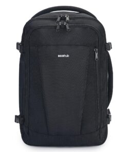 Bagage Cabine ECOHUB Easyjet Imperméable Homme Femme, 30L Valise Cabin Recyclée PET, Brevet en Cours (Noir)
