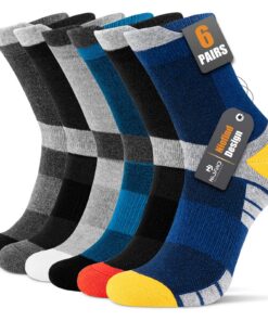 Chaussettes homme Niofind anti-odeur, absorbantes l'humidité, coton respirantes 43-46 37-42, 6 paires|Randonnée, Running