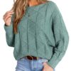 Pull en tricot pour femme - Motif triangulaire - Automne et Automne / Hiver - Tricot fin - Hauts décontractés