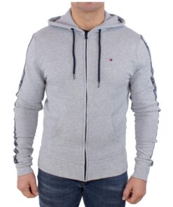 Tommy Hilfiger Sweat à Capuche Zip Homme - Tissu Respirant 100% Coton Organique pour Mode Urbaine - Taille Étendue XL/XX