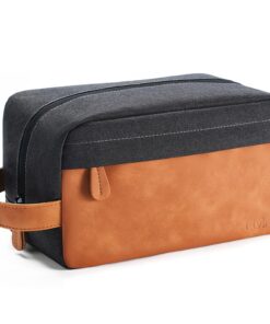 Trousse de toilette voyage Elviros Noir | Hydratant | Homme | Étanche | Cuir synthétique | Accessoires de toilette | Gra