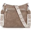LUROON Sac Bandoulierère Femme Élégant Multi-Poches Léger Pour Voyage Travail École