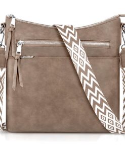 LUROON Sac Bandoulierère Femme Élégant Multi-Poches Léger Pour Voyage Travail École