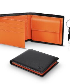 TEEHON Portefeuille Homme en Cuir Véritable pour Hommes - Anti-Électromagnétisme, Ferrure et Porte-Cartes Informatique (