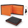 TEEHON Portefeuille Homme en Cuir Véritable Protection contre les RFID - Noir Orange TEEHON Portefeuille Homme en Cuir V