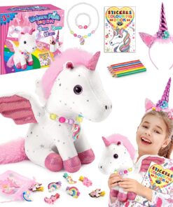Peluche Licorne Enfants Cadeau Anniversaire Fille 3-6 Ans Peluche Licorne Bijoux Enfants Jouet Noël Peluche Licorne Cade