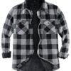 ZENTHACE Veste-chemise chaude à carreaux en flanelle doublée de sherpa pour homme - Chaude et pratique pour le travail -