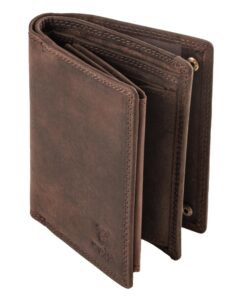 MATADOR Portefeuille Cuir Luxe en Marron Foncé pour Homme avec Boîte Cadeau Noble RFID Protection Cards