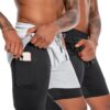 Nutria Lot de 2 shorts de course 2 en 1 pour homme avec poche 1. Shorts de course 2 en 1 pour homme | Poche sur les