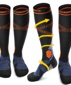 Chaussettes de Compression Cambivo 15-20 mmHg Femmes Hommes, Voyage Avion Sport Ski, Circulation Sanguine Jambes