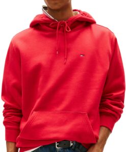 Tommy Jeans Sweat à Capuche Homme Regular Fit Flag Fleece avec Capuche pour Hiver Mode Élégant Foncé