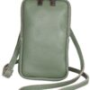 AMBRA Moda GLX17 - Sac Bandoulière en Cuir Vrai pour Téléphone Portable, Amovible et Réglable, pour Téléphones Jusqu'à 6