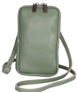 AMBRA Moda GLX17 - Sac Bandoulière en Cuir Vrai pour Téléphone Portable, Amovible et Réglable, pour Téléphones Jusqu'à 6