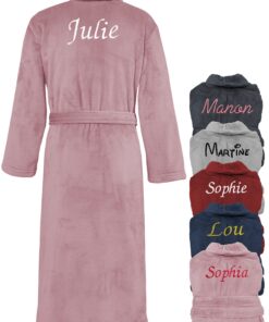 KDO MAGIC Peignoir femme personnalisé - Robe de chambre personnalisable - Cadeau maman noël, saint valentin, anniversair