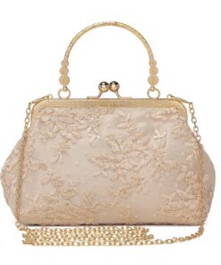 BAIGIO Sac de soirée vintage avec perles - Élégant sac à bandoulière pour mariage, fête, banquet