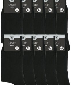 Millien-olly Paires de chaussettes business homme noir 100% coton + Tailles 39-50