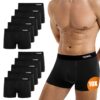 YESWEL Boxer HommeLot de 10,CotonDoux et Respirant,sans Étiquette sous-Vêtement,avec Ceinture Élastique