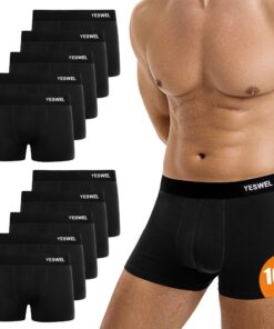 YESWEL Boxer Homme Lot de 10,Coton Doux et Respirant,sans Étiquette Intérieure,Ceasez de Gêner (S - 4XL) YESWEL Boxer