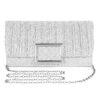 BAIGIO Sac à Main Élégant Brillant, Poche Élégante pour Mariage et Soirée, Petit Sac en Argent avec Chaîne pour Femme
