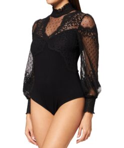 Morgan Body manches longues à dentelle femmes printemps été échancrées manches longues dentelle lingerie