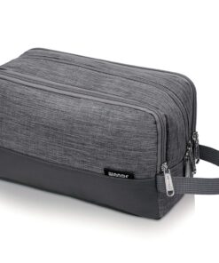 Trousse de Toilette WANDF Homme - Sac de Voyage en Denim Grey pour Accessoires de Toilette et Maquillage Femmes