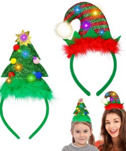 Hifot Serre-Tête Lumineux Noel pour Enfants et Adultes, Accessoire de Noël Éclatant, Fête Noël Lumineux