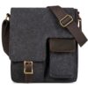 Kasgo Sacoche Homme Femme Léger Multi-poches Sac Bandoulière en Toile Vintage pour Travail et Voyage