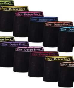 DOLCE ENVY Lot de 12 boxers confortables en coton doux pour homme rehaussez votre collection de sous-vêtements avec des