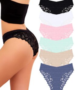 Culotte Femme Sans Couture Invisible Dentelle - Global Recycled Standard - Lot de Sous-Vêtements Femme Comfortables et É