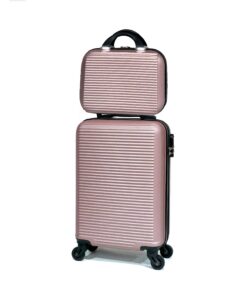 Valise Cabine CELIMS Petite Taille Bagage à Main Conforme EasyJet Bagage à Main avec Vanity Rose Gold