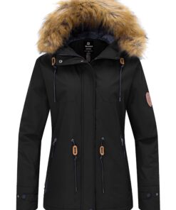 Veste de Ski Wantdo Femme Imperméable Fausse Fourrure Chaude Outdoor Coupe-Vent Renaissance ETFM123