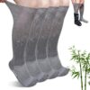 ZAKASA Chaussettes Diabétiques Femme Homme：Souliers en bambou haute sans élasticité pour pieds enflés, confortables et s