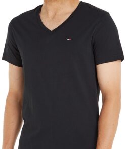 Tommy Jeans T-Shirt Homme Manches Courtes Col en V Original TJM