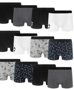 Lakpoau Lot de 12 Boxer Enfant confortables, Riches en Coton pour Garçons 6-18 Ans
