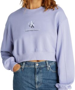 Calvin Klein Sweat-Shirt à Enfiler Femme - Taille Libre - Hiver - Chauffant - 100% Coton