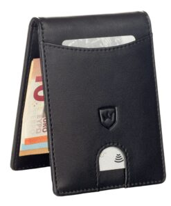 Kronenschein Portefeuille Homme Antiburglague RFID Format Plat et Sleek – Porte-Monnaie Sécurisé avec Pince à Billets et