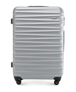Valise Grande Taille WITTCHEN Voyage Rigide ABS Roulettes Spin Poignée Téléscopique Groove Line Gris Air France Easyjet