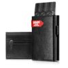 Portefeuille RFID Bloqué en Fibre de Carbone pour Homme, Étui à Cartes Minimaliste Noir, Cadeau Sécurisé pour Hommes Bus