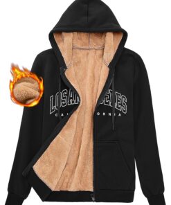 UMIPUBO Veste Polaire Chaud Zippée pour Femme en Hiver et Automne - Blouson Doublure Hoodie Sweatshirt de Los Angeles