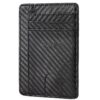 Hoewina Portefeuille fin en cuir pour homme, design minimaliste avec blocage RFID, Noir, Fibre de carbone