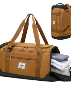 Sac de Sport Laripwit Homme 40L Multifonctionnel pour Voyage et Randonnée, Sac de Nuit avec Compartiment Chaussures, Mar