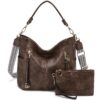 Chase Chic Sacs à main Hobo Sac porté épaule pour femmes, Cuir PU Grande Taille Sac Shopping 2 pièces Set