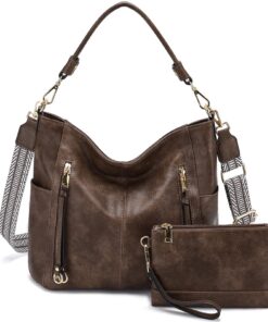 Chase Chic Sacs à main Hobo Sac porté épaule pour femmes, Cuir PU Grande Taille Sac Shopping 2 pièces Set
