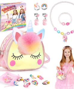 Sac main unicorn fille, bijoux enfant fille 2-6 ans, cadeau anniversairefillesbijoux unicorn kit