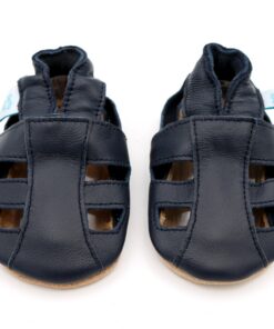 Sandales d'été bébé et tout-petits Dotty Fish cuir souple - antidérapante, pieds nus, recommandées par podologues, bébé